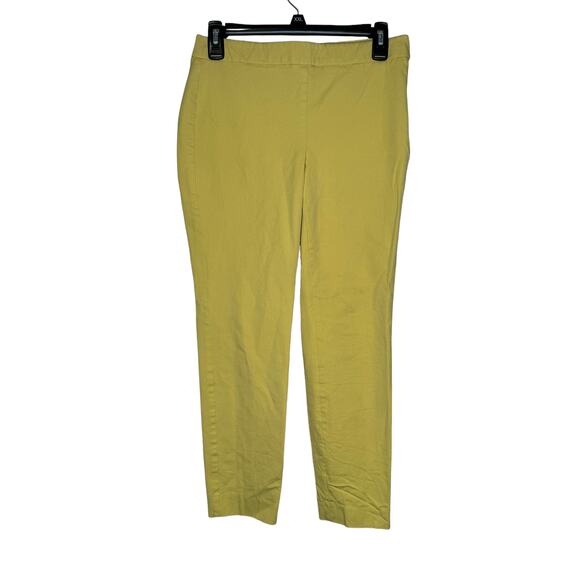 Talbots Women Pants Chatham Ankle Side Zip Stretch Back Pockets Yellow 2Petites - Picture 1 of 10